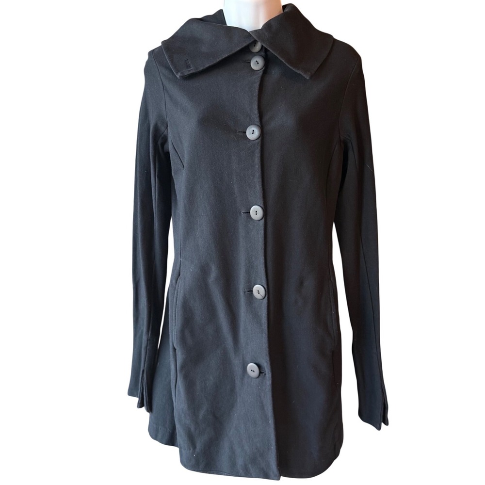 Beyond Yoga Black Organic Cotton‎ Coat Jacket Size Medium